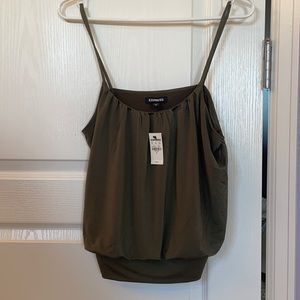 Army green dress tank from express